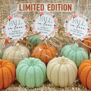 Mini Fall Pumpkin Soap Favors SCENTED - Bridal Shower Decorations, Fall in Love Wedding Baby Favor Little Halloween Party Baby Girl Boy Gift
