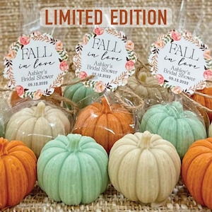 Fall Pumpkin Soap Favors - SCENTED Mini Bridal Shower Decorations, Fall in Love Wedding Baby Favor Little Halloween Party Baby Girl Boy Gift