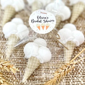 Ice Cream Shaped Soap Favors - She's Been Scooped Up Bridal Shower Decor, Boho Baby Sprinkle Theme Gift for Guests in Bulk, Birthday Party