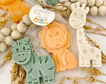 Safari Soap Favors - Baby Shower Decorations, Party Bulk Guest Gifts, Neutral Jungle Girl Boy