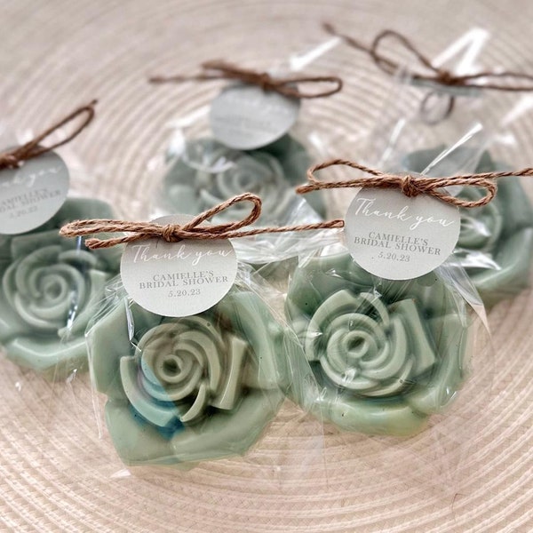 Sage Green Floral Soap Favors - Wedding Bridal Shower Simple Minimal Eucalyptus Baby Party Gift Decoration Greenery Boho Rustic Bachelorette