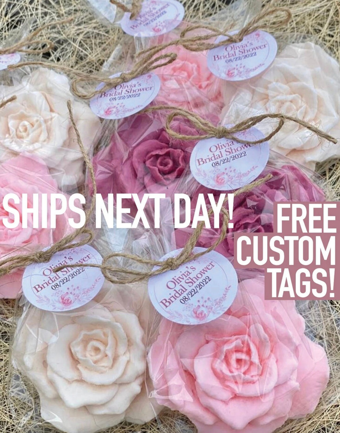 Rose Soap Favors Bridal Shower Favors, Baby Shower Decorations Girl