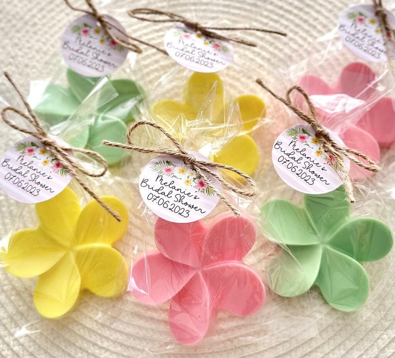 Hawaiian Party Favors Beach Tropical Decorations, Bridal Shower Wedding Baby Shower Favors Decor, Vacation Birthday Plumeria Flower Theme image 1