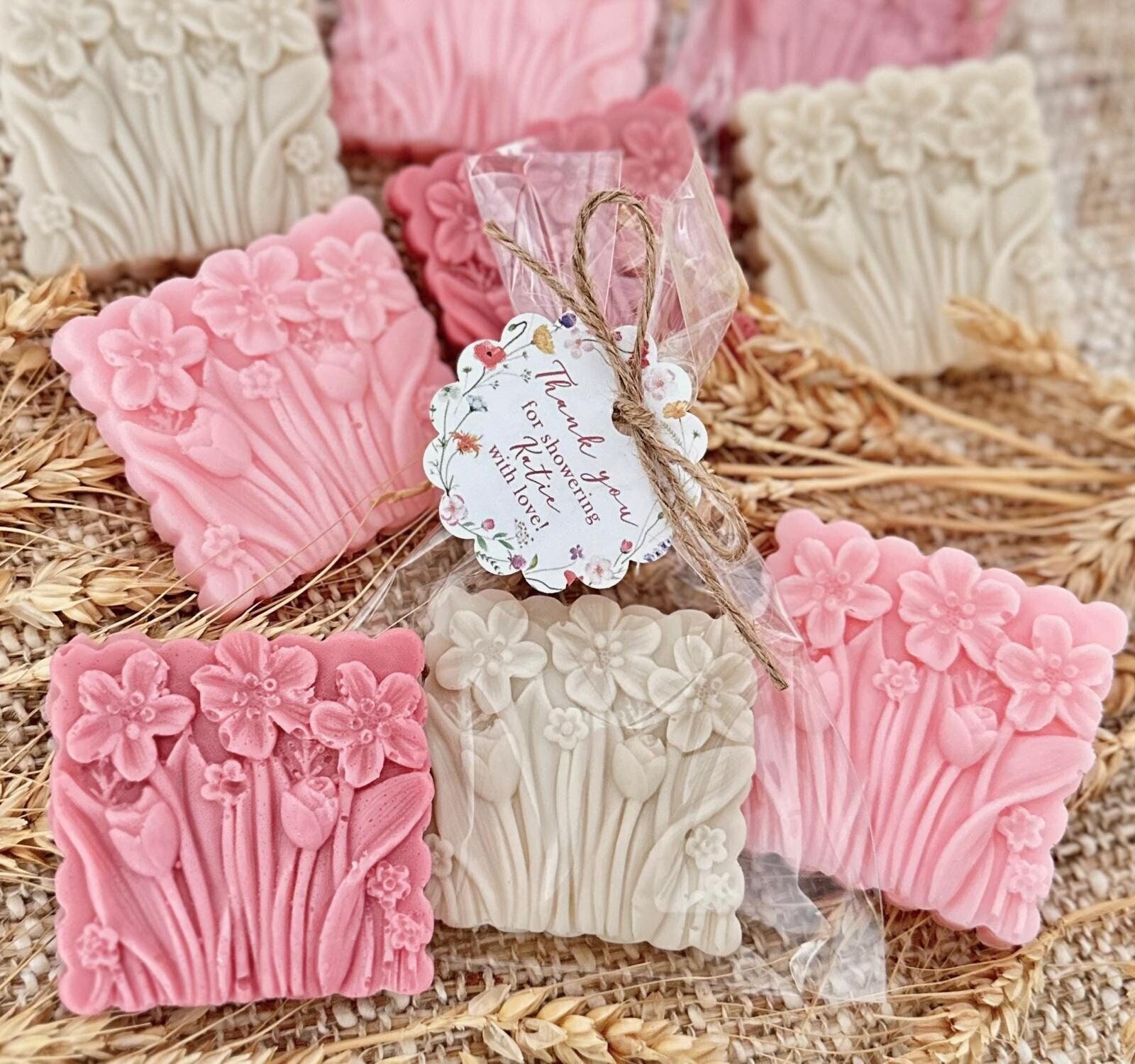 Wildflower Soap Favors - Baby in Bloom Shower Favors Girl, Bridal Party Bachelorette Wedding Decoration Garden Flower Gift for Guest in Bulk