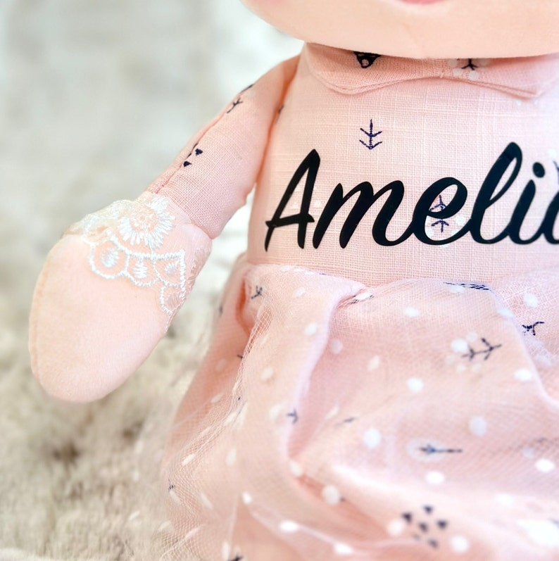 Doll Baby Girl Gift Personalized Gifts For Kids Girls, Personalized Baby Gifts For Girl Personalized Doll Rabbit Newborn Girl Gift Custom image 7