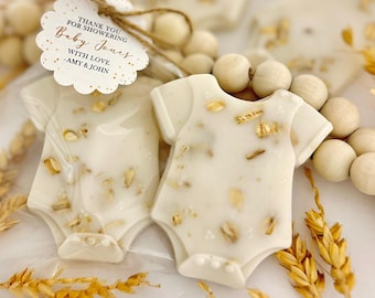 Oatmeal Soap Favors - Baby Shower Thank You Gifts for Guests in Bulk, Boy Girl or Gender Reveal Neutral Party, Bear Bee Theme Decor