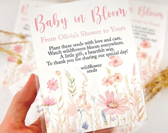 Wildflower Seeds Party Favors - Baby in Bloom Shower Guest Gifts Love Decor, Garden Party
