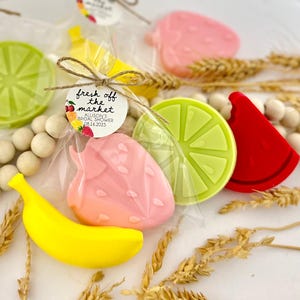 Fresh Off The Market Soap Favors - Bridal Shower Party, Bachelorette Wedding Favor, Fruit Shaped Soap, Thank You Bulk Guest Decor Gifts