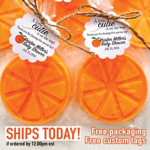Orange Soap Favors - Little Cutie Baby Shower -- CITRUS SCENTED -- Clementine Bridal Shower Summer Kids Birthday Fruit Squeeze Wedding Decor