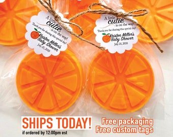 Orange Soap Favors - Little Cutie Baby Shower -- CITRUS SCENTED -- Clementine Bridal Shower Summer Kids Birthday Fruit Squeeze Wedding Decor