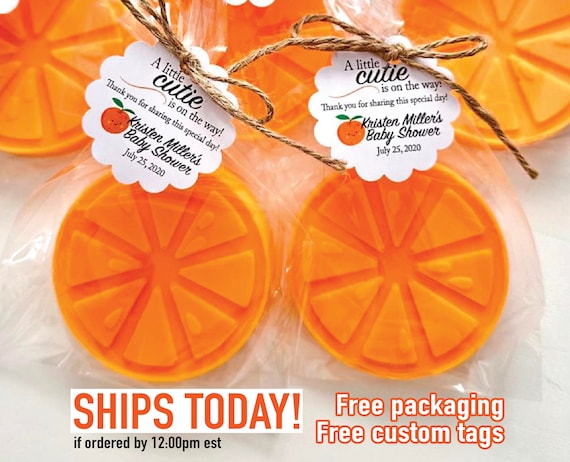 Orange Soap Favors - Little Cutie Baby Shower -- CITRUS SCENTED -- Clementine Bridal Shower Summer Kids Birthday Fruit Squeeze Wedding Decor