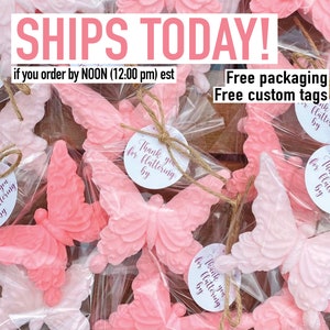Butterfly Soap Favors - Bridal Shower Decor, Baby Girl Blush Rose Gold, Bulk Guest Gift