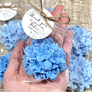 Hydrangea Soap Favors Bridal Shower Gift for Guests in Bulk, Dusty Something Blue Before I Do Bride Crew Wedding Flower, Baby Party Decor image 4