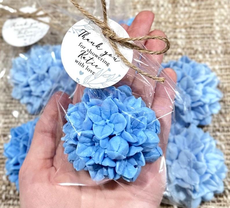 Hydrangea Soap Favors Bridal Shower Gift for Guests in Bulk, Dusty Something Blue Before I Do Bride Crew Wedding Flower, Baby Party Decor image 4