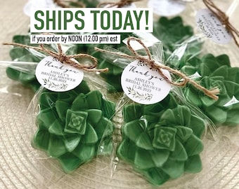 Scented Succulent Soap Favors - Bridal Shower, Baby Party Eucalyptus Sage Gifts, Rustic Boho Wedding
