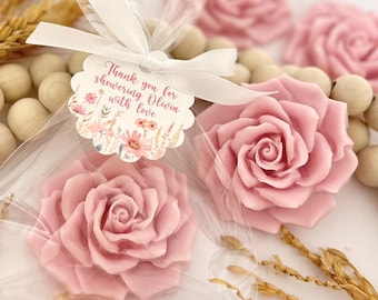 Floral Baby Shower Soap Favors - Bridal Love Party Thank You Gift Dusty Rose Wedding