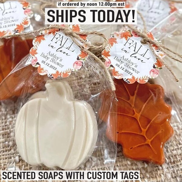 Elegant Fall Soap Favors Scented - Pumpkin Baby Shower Bridal Halloween Party in Love Decoration Birthday Leaf Wedding Gift for Guests Bulk