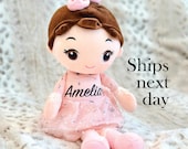 Doll Baby Girl Gift Personalized - Gifts For Kids Girls, Personalized Baby Gifts For Girl Personalized Doll Rabbit Newborn Girl Gift Custom