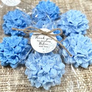 Hydrangea Soap Favors Bridal Shower Gift for Guests in Bulk, Dusty Something Blue Before I Do Bride Crew Wedding Flower, Baby Party Decor image 2