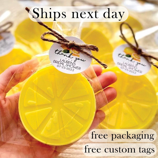 Lemon Soap Favors - Lemon Bridal Shower Baby Shower Decor Boy Girl, LEMON SCENTED, Party Favor Mediterranean Main Squeeze Summer Wedding