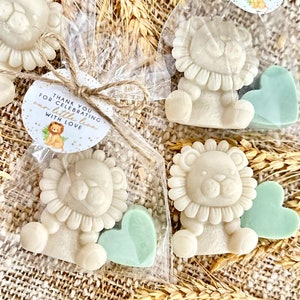 Cute Lion Soap Favors - Safari Baby Shower Party, Animal Decor Girl Boy, Boho Jungle Kid, Wild One First Birthday, Thank You Guest Gift Bulk