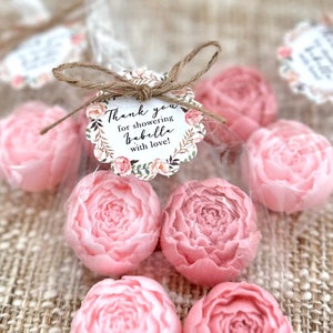 Peony Soap Favors Baby Shower Girl in Bloom Bridal Wedding Decor Wild Flower Dusty Rose Blush Gold Theme Party Gift for Guests in Bulk image 7