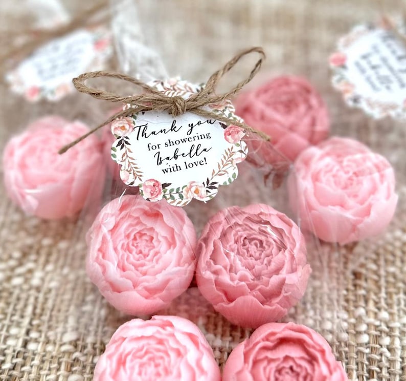 Peony Soap Favors Baby Shower Girl in Bloom Bridal Wedding Decor Wild Flower Dusty Rose Blush Gold Theme Party Gift for Guests in Bulk image 7