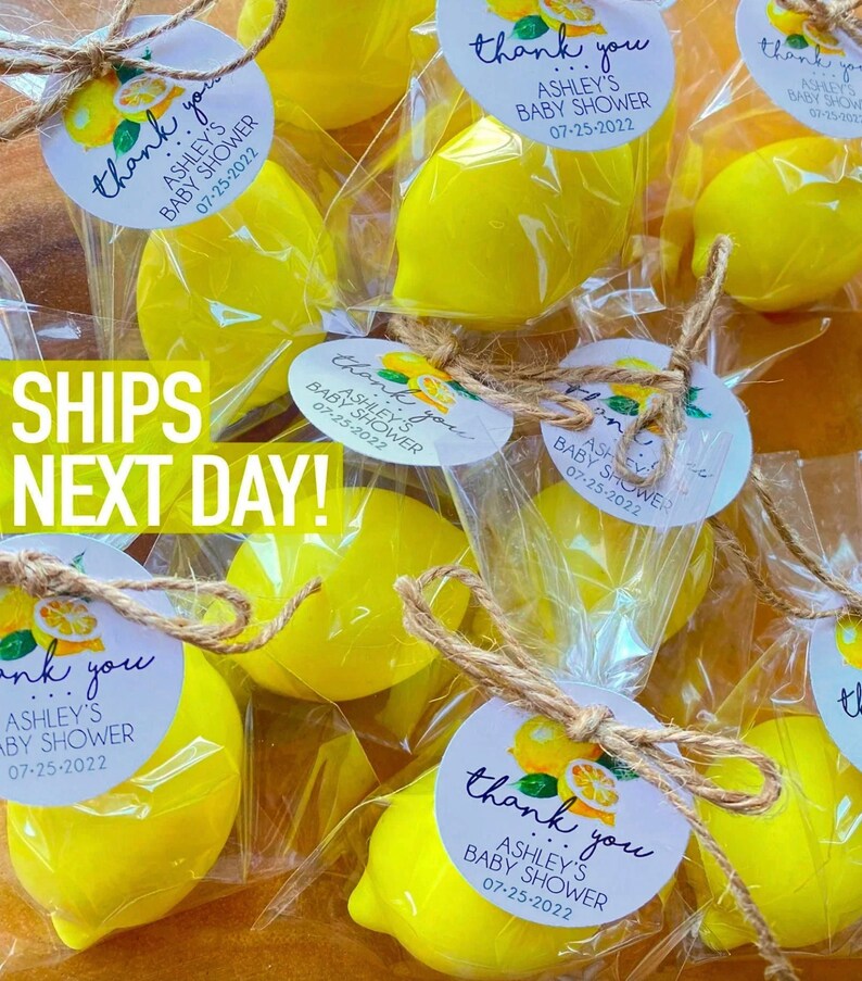 Lemon Soap Bridal Shower Favors Lemon Baby Shower Decor Boy Etsy