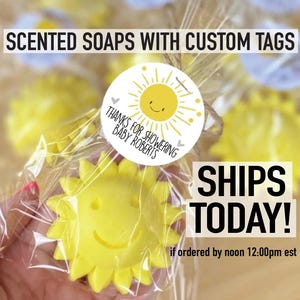 Sun Baby Shower Soaps - FRESH LEMON SCENT - You Are My Sunshine Baby Shower Favors, First Trip Around The Sun Decor 1st Birthday Party Gift