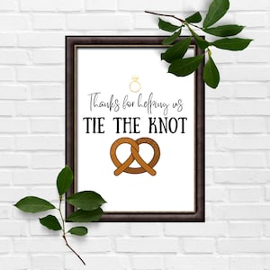 Tie the Knot Pretzel Bar Wedding Sign