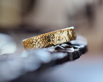 Fluid vs Rigid Textured Ring in Sterling Silver Solid Gold