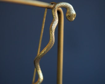 Wrap Around Ear Snake Shaped Earring in Sterling Silver or Solid Gold