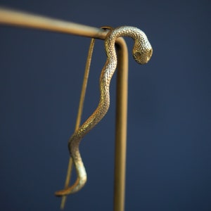 Snake Wrap Drop Statement Earring in Sterling Silver and Solid 10K, 14K Gold