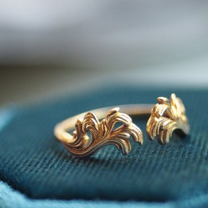 Filigree Lace Swirl Stack Ring in Brass, Sterling Silver, 10K Gold, or 14K Gold - The Wisteria Stack Ring