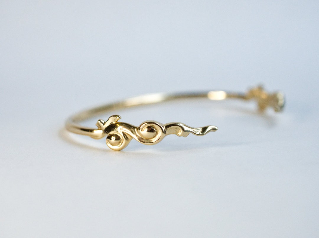 Delicate Vintage Inspired Adjustable Cuff Bracelet in Brass or - Etsy