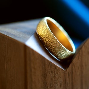 Unisex Serpent Skin Textured Ring in Sterling Silver Solid 10K or 14K Gold
