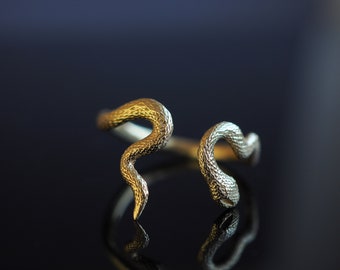 Winding Snake Stacking Ring in Sterling Silver or Solid Gold