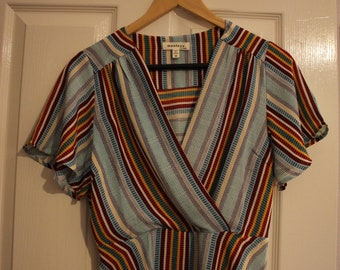 Multi Coloured peplum/wrap top