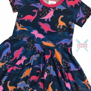 Girls Dinosaur Twirl Dress - Little Girls Dinosaur Dress - Dinosaur Birthday Party Outfit - Rainbow Dinosaur Dress - Dinosaur Lover Dress