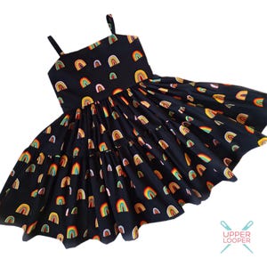 Little Girls and Tween Rainbow Print Twirly Cotton Sundress