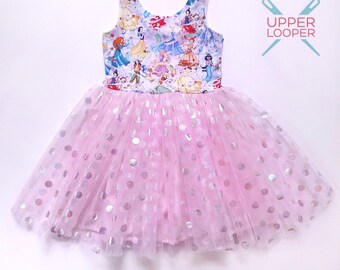 Princess Dress with Pink Tulle Skirt for Disney Trip or Birthday Party