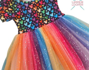 Little Girls Rainbow Disney Mouse Tutu Dress