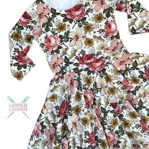 Little Girls Floral Twirl Dress Pretty Twirl Dress Girls Floral Summer Dress Spring Twirl Dress Girls Spring clothes Tween Dress