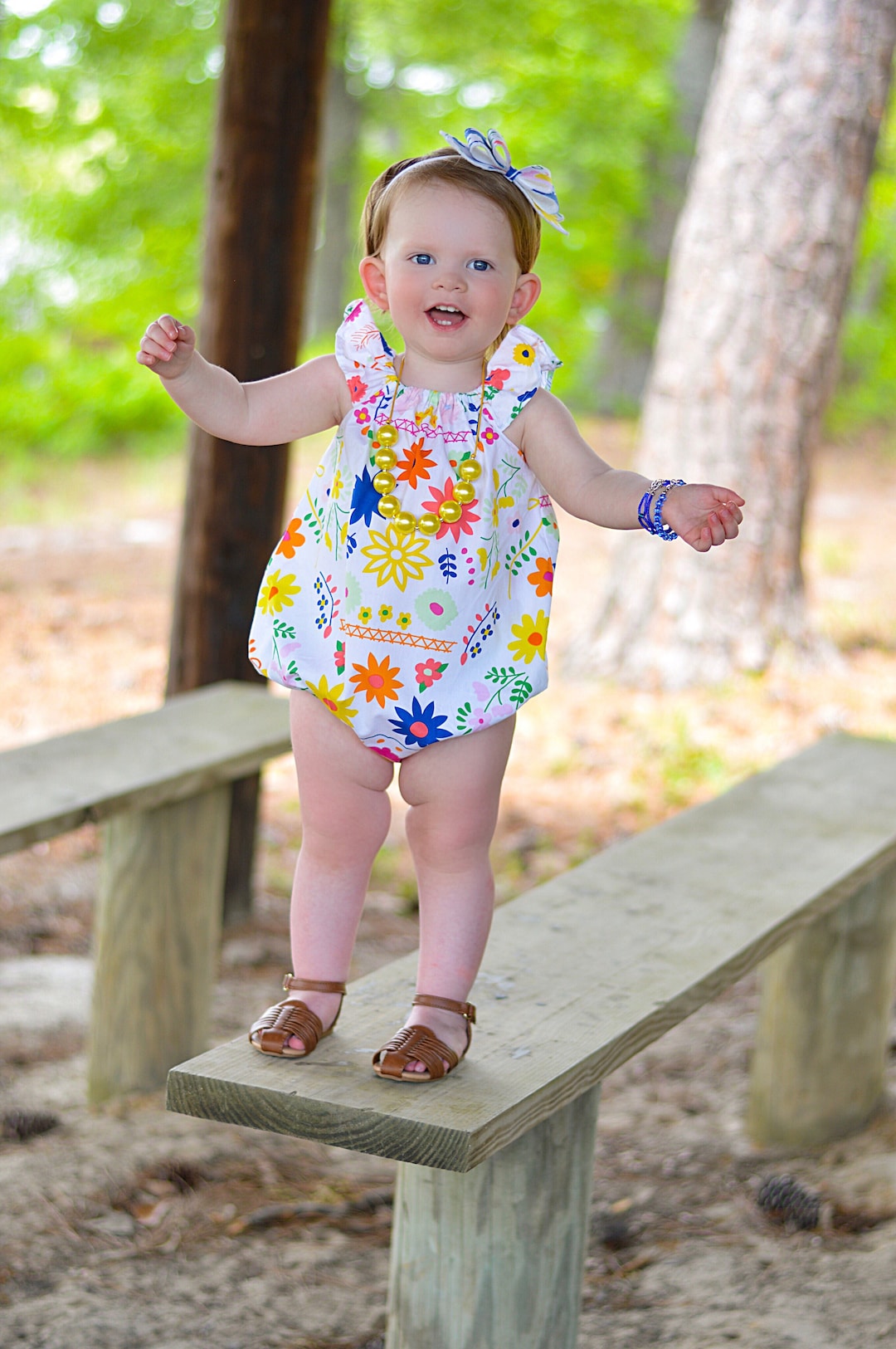 Autumn Hot Selling Baby Girls Long Sleeves Single Breasted Floral Rompers