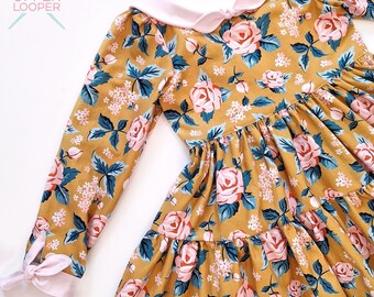 Girls Fall Floral Cotton Dress: Thanksgiving Outfit - Etsy