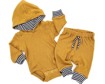 mustard yellow newborn outfit