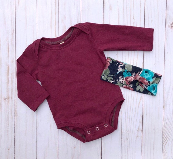 Burgundy baby onesie Clearance