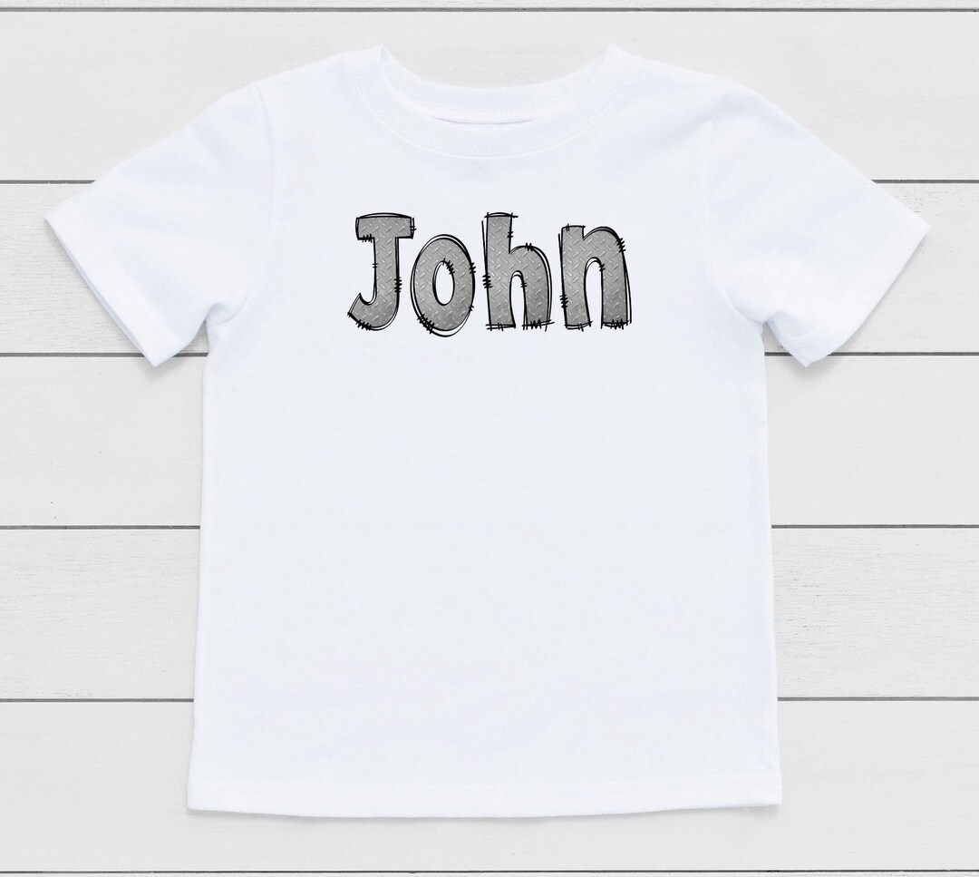 Custom Steel Metal Name Shirt,custom Boy Shirt,toddler Custom Name