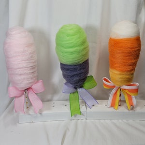 Decorative Fake Glittered Variety of Colors - Cotton Candy, Wreath Embellishments, Centerpiece & Tiered-Tray Balls, Faux Cotton Candy