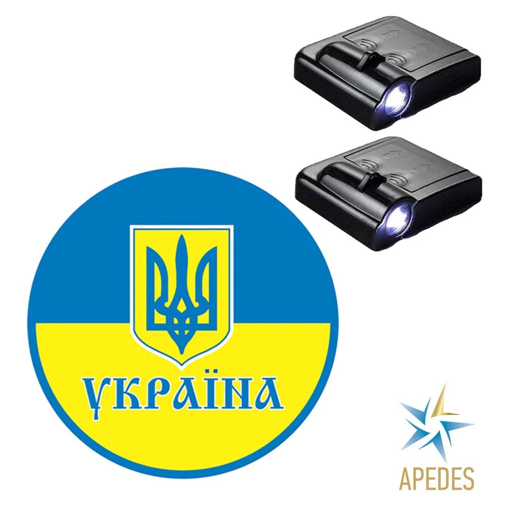 Ukraine Flagge Autotür LED Projektor Leuchte Set von 2 Wireless